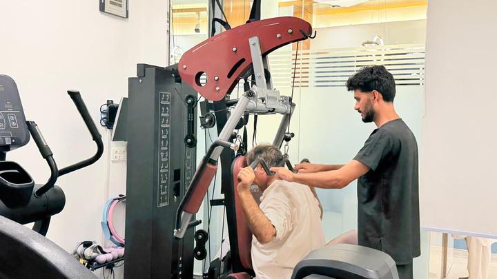 Cervical traction and rehab gym