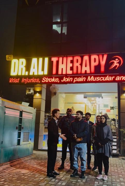 Our team at the clinic entrance