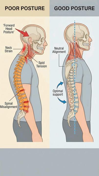 Poor vs good posture