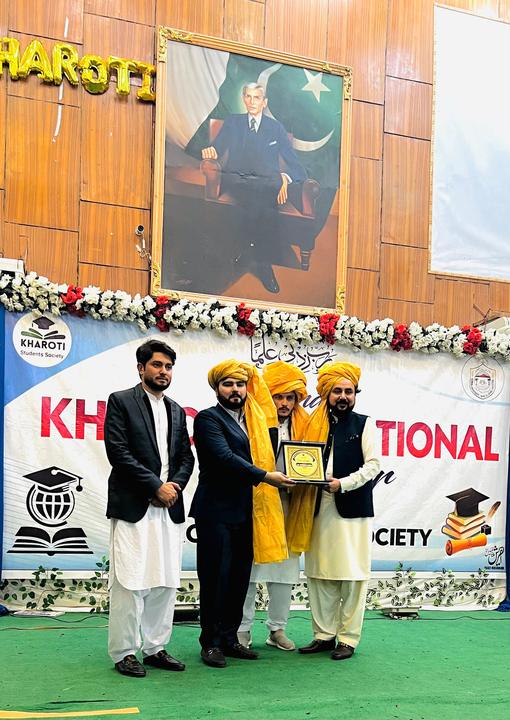 Honoured at an educational society ceremony