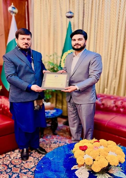Best Physical Therapist award from the Governor of KPK